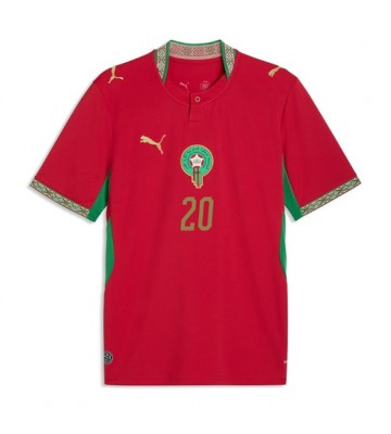 Marokko Ayoub El Kaabi #20 Hjemmebanetrøje VM 2026 Kortærmet